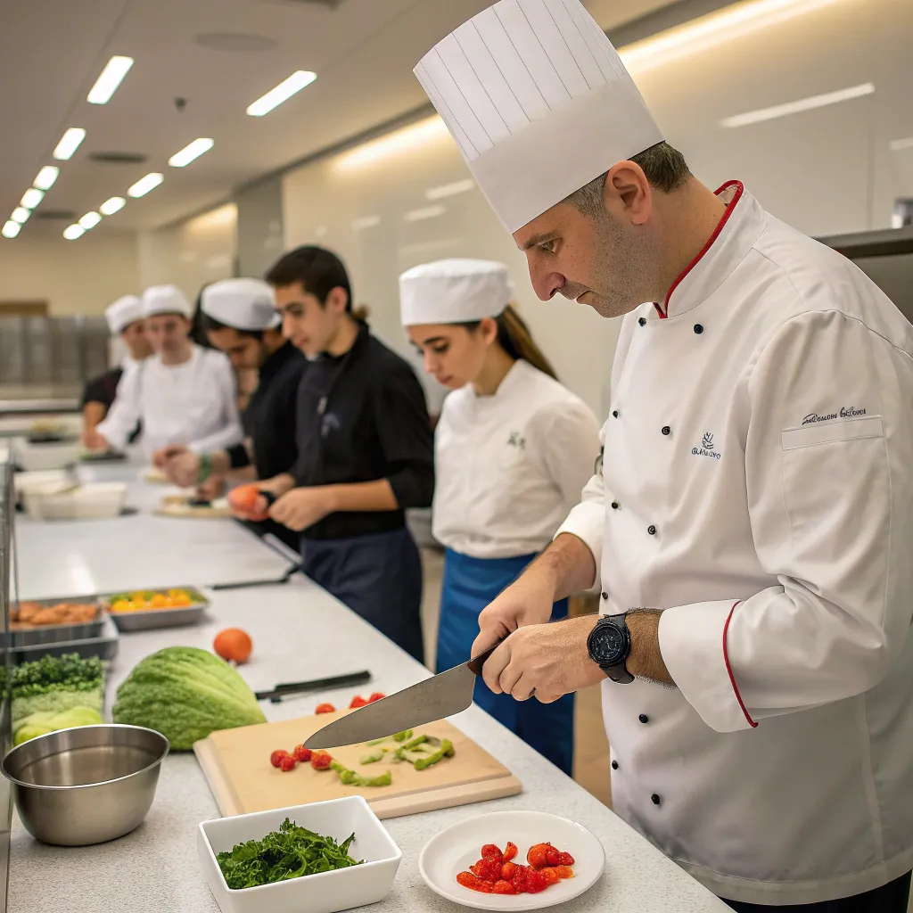 Professional Chef Teaching a Cooking Class